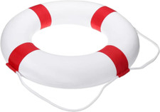 Life Preserver Ring 20.5 In,Pool Life Ring Foam Buoys-Ring Buoy with Ropetape,Re