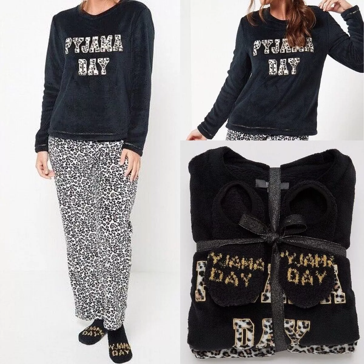Ladies black pyjamas deals