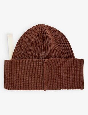 JACQUEMUS LE BONNET PIPA BROWN COTTON UNISEX BEANIE HAT ONE