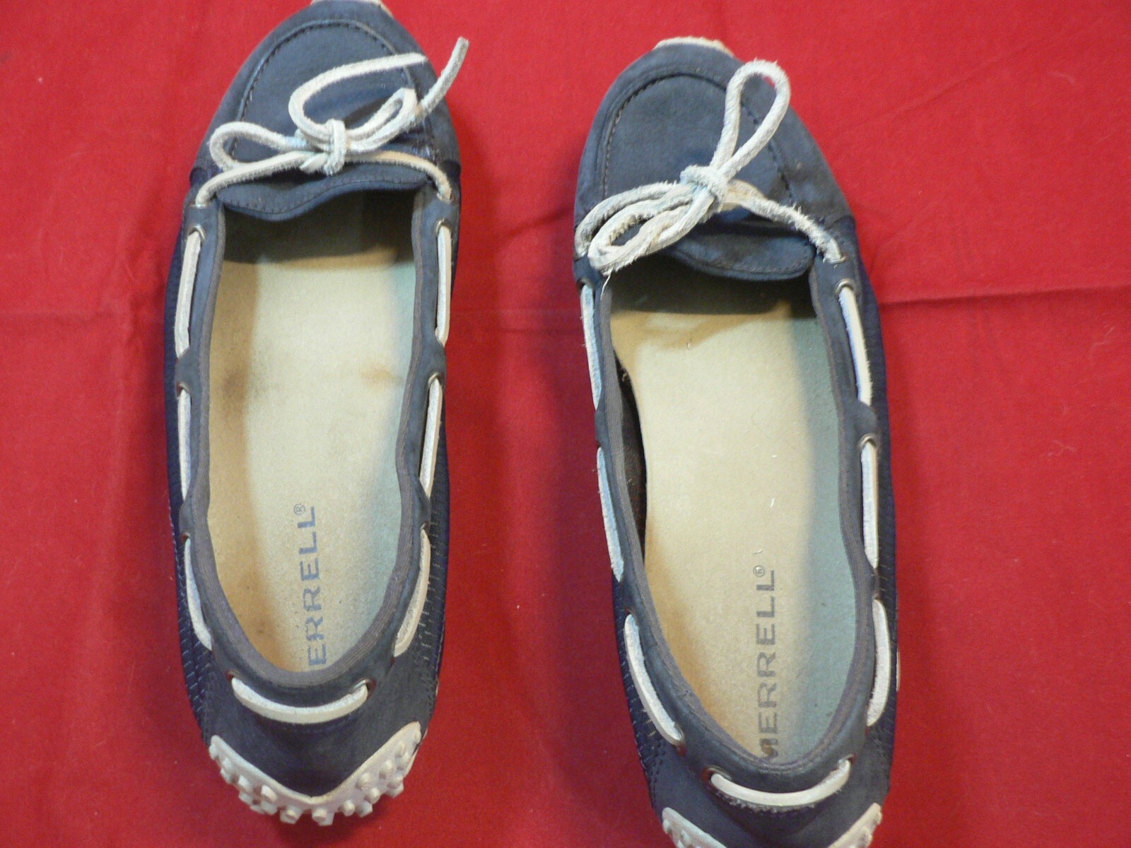 SAOLA *MOCASSINI MERRELL J76472 MARINA BOAT DONNA TAGLIA 8 5 NAVY BORDO BIANCO SUOLA VIBRAM