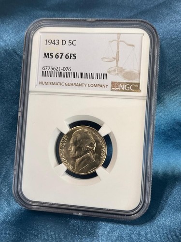 1943-D 5C FS Jefferson Nickel NGC MS67 6FS - Picture 8 of 14