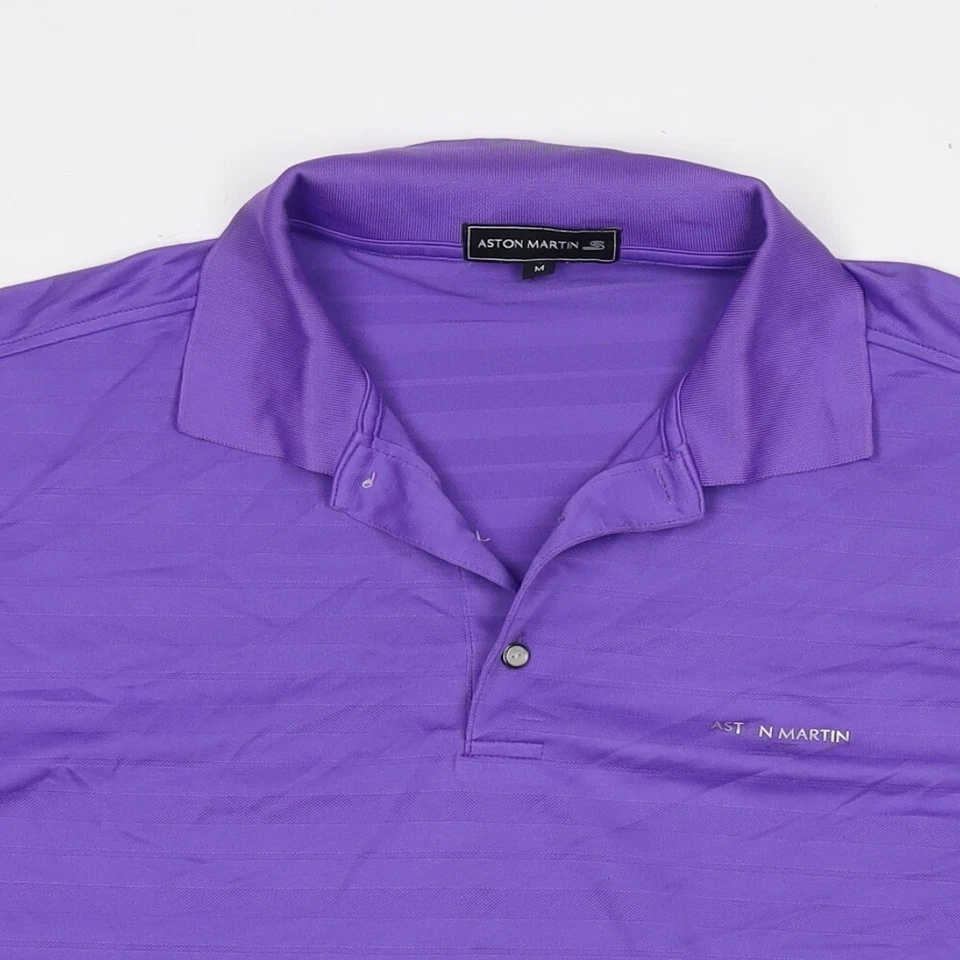 Aston Martin Mens Purple Polyester Polo Size M Collared Pullover - Logo - Изображение 3 из 4