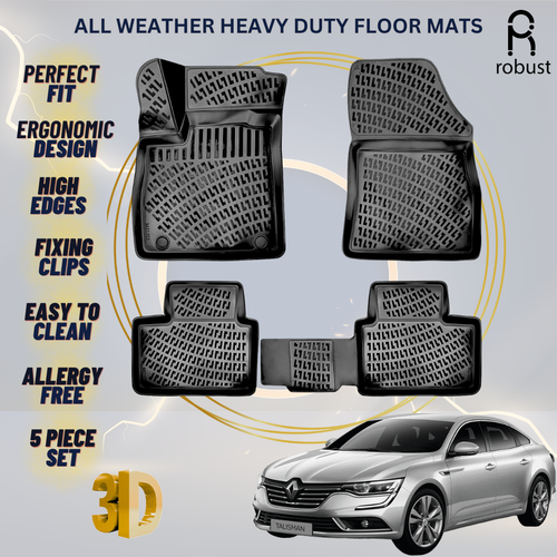 Floor Mats Liners For Renault Talisman 2015-2024 All Weather Heavy Duty 3D Rugs - Picture 1 of 9