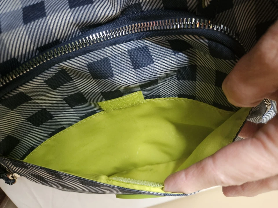 LILY BLOOM Bandolera Ajustable Correa para el Hombro Cartera Azul y Blanco a Cuadros Foto 3 de 4