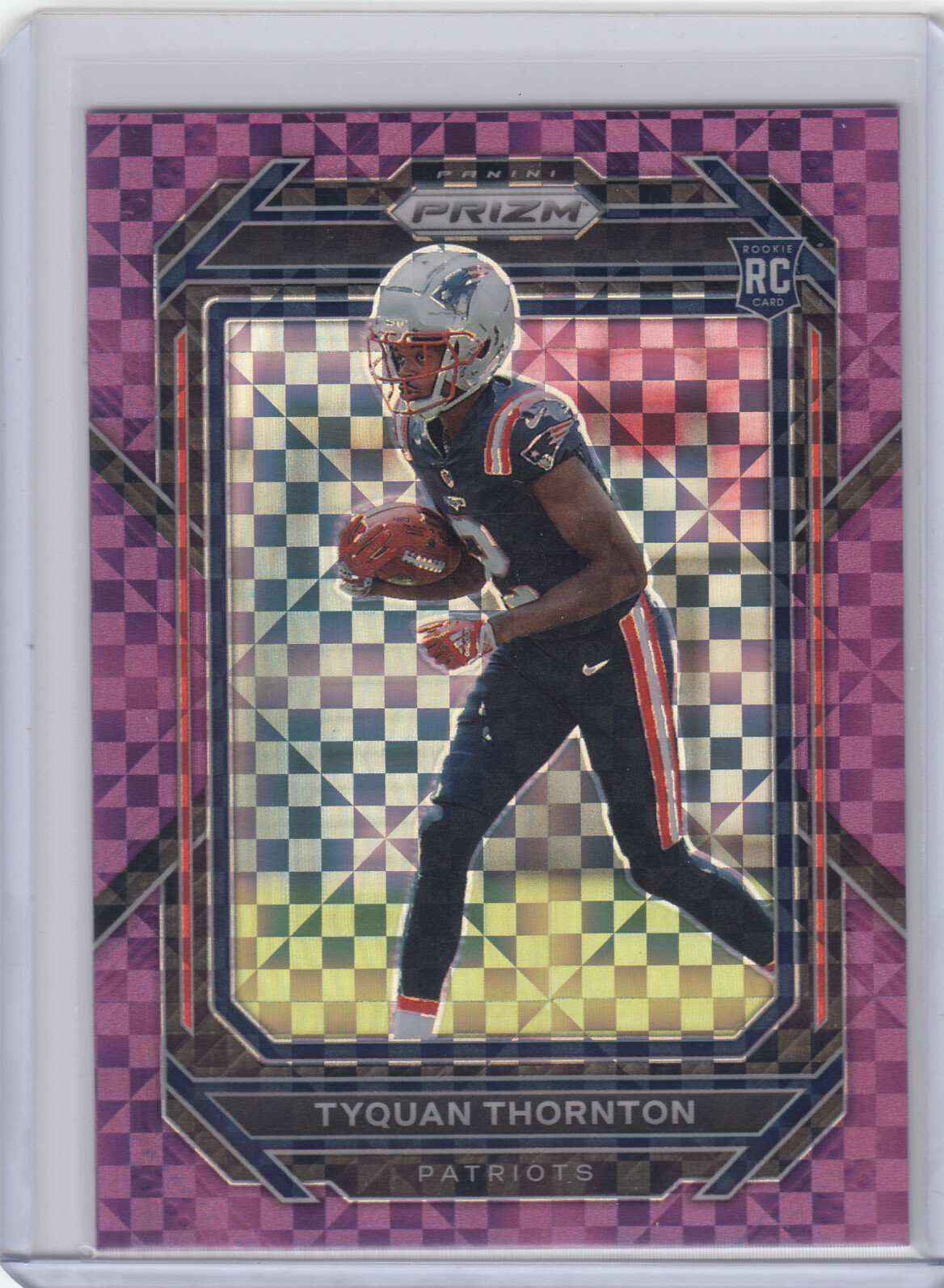 #/49  Tyquan Thornton RC ▪ 2022 Prizm  PURPLE POWER Prizm #328  Rookie  Patriots