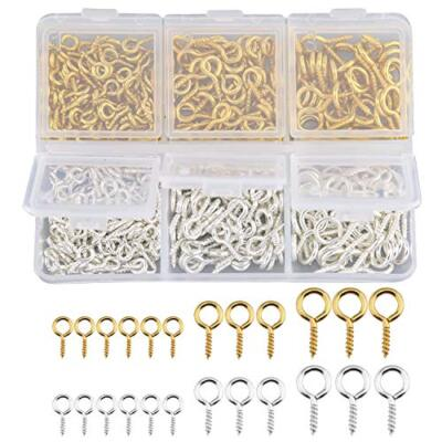 #ad 400 Pcs 3 Sizes Small Screw Eye Pins Metal Hooks Eyelets Jewelry Making Eye Pins $8.68