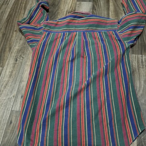 Woolrich Shirt Mens Large Long Multicolor Vertical Stripe Button Up Long Sleeve - Picture 11 of 12