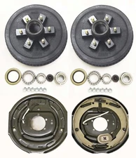 6 on 5.5" Trailer Hub Drum Kits w/ 12"x2" Electric Brakes for 5200-6000 lbs Axle