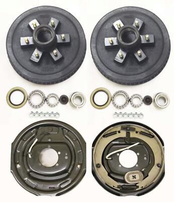 6 on 5.5'' Trailer Hub Drum Kits w/ 12''x2'' Electric Brakes for 5200-6000 lbs Axle