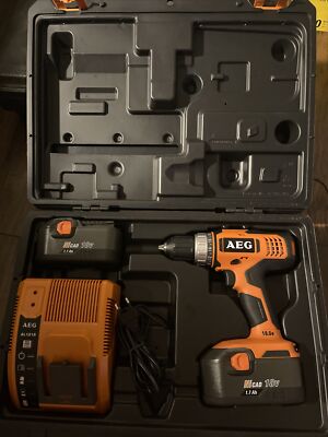 AEG Drill BS 18G NC With Charger Two Batteries And Case Similar To Ridgid