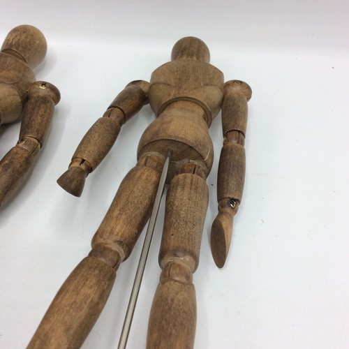 2 Estatuillas Articuladas Arte Madera Morilla Años 50 Maniquí 8.5" Alto Bodegón - Imagen 19 de 21