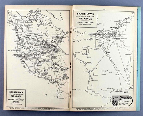 BRADSHAWS AIR GUIDE AIRLINE TIMETABLE 1948/49 AER LINGUS CNAC ARAB AIRWAYS BSAA - Picture 13 of 14
