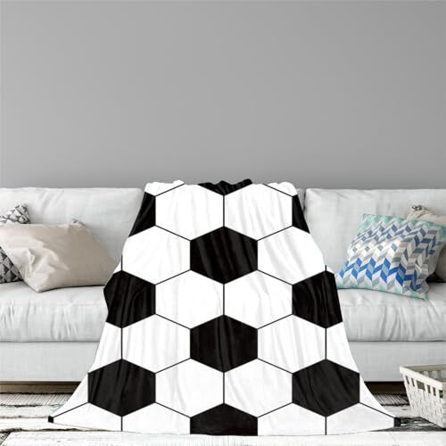 Blanket Soft Flannel Sport Ball Throw Blanket Throw Gifts for 50"x60" Soccer - Picture 5 of 8