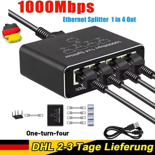4 Port RJ45 Gigabit Ethernet LAN 1 Auf 4 1000Mbps Ethernet Splitter LAN Switch-