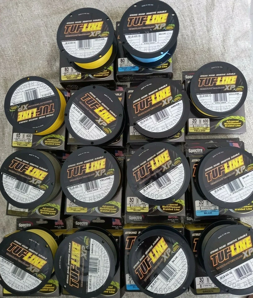 Línea de pesca trenzada multifilamento bloqueo de tensión Tuf Line XP 600yds 1 paquete elige Foto 3 de 4