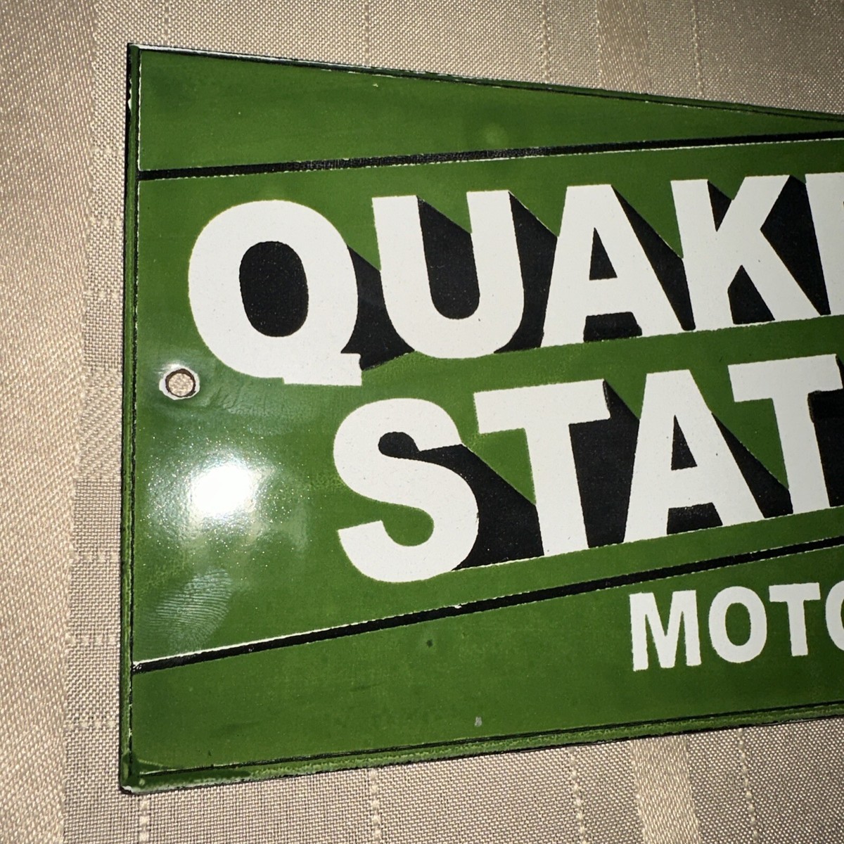 Porcelain Quaker State Motor Oil Enamel Metal Sign | eBay