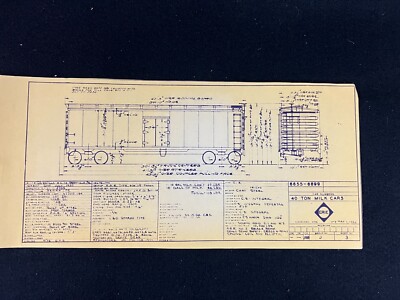 Vintage Erie Eisenbahn Geräteplan 40 Tonnen Milchwagen