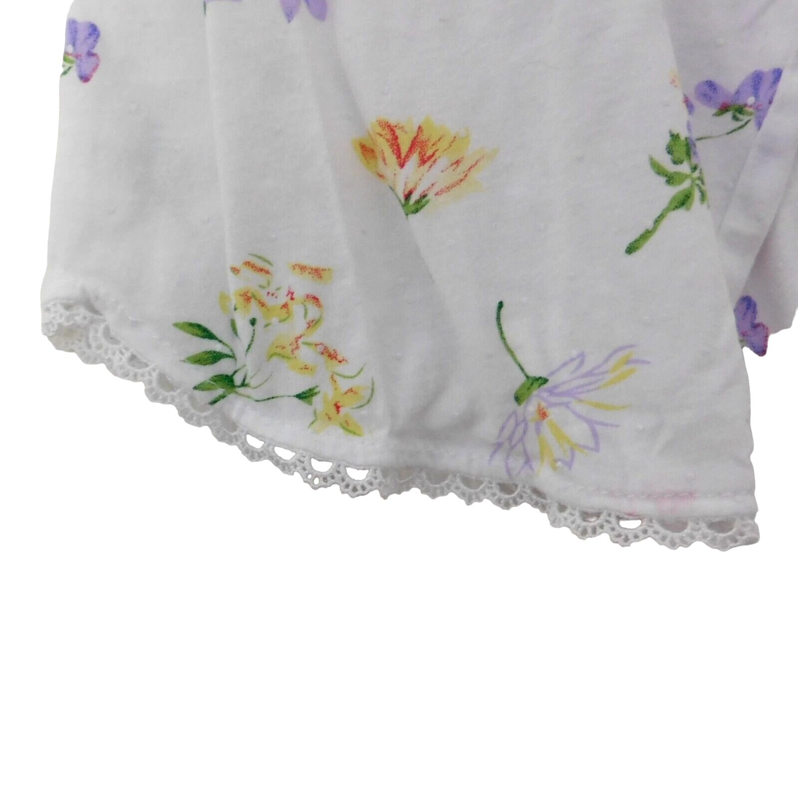 NEW Lanz of Salzburg Cotton Nightgown 3/4 Sleeves Floral Lace White