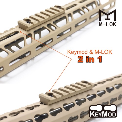 5/7/9/11/13 Slot Picatinny Rail Section Fit Key mod & M-lock Mount Black/Tan/Red - Picture 4 of 26