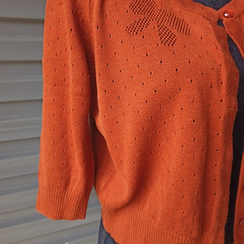 Princess Highway Women Cardigan Orange Rest Short Sleeve Knit Jacket Size 12 - Picture 4 of 13