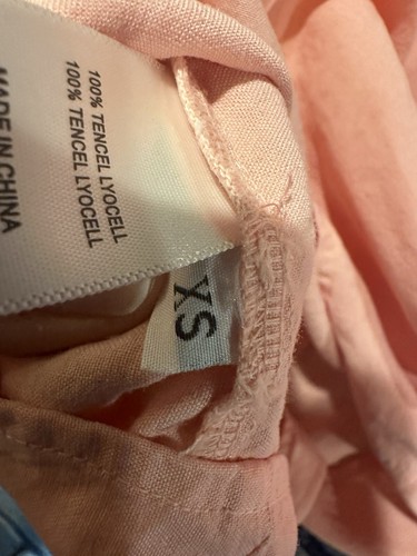 Cloth and Stone Top Womens XS Peach Button Up Tie Front BOHO Blouse Long Sleeve - Picture 9 of 10