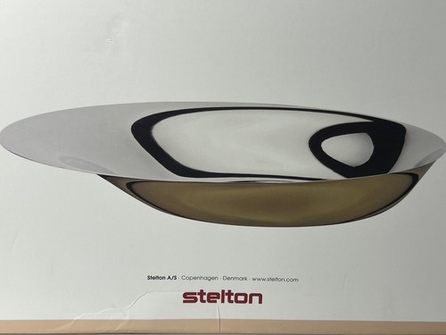 Norman Foster Stelton Foster Bowl 14” Mirror Finish With Box Mint Condition. - Picture 12 of 14