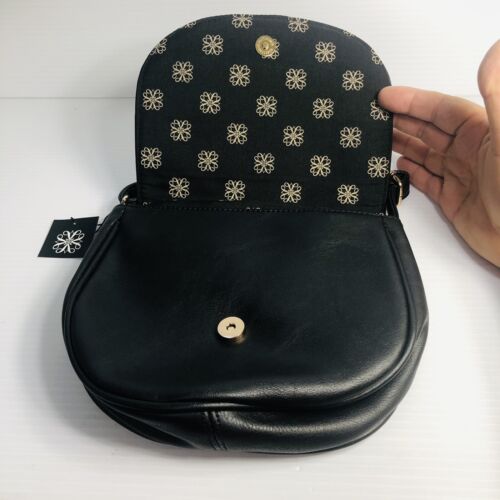 NUEVO Bolso Bandolera Avon Adornado Negro Imitación Cuero Firma Tachonado - Imagen 2 de 4
