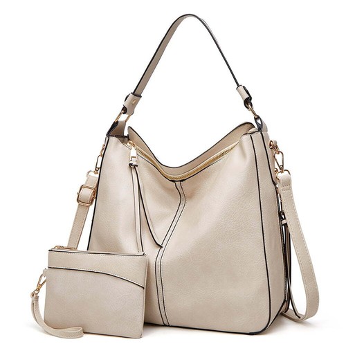 Women’s 2pcs Fashion Retro PU Leather Bag Tote Satchel Shoulder Cross-body Bag - Picture 7 of 58