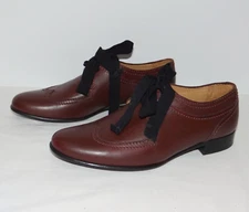 LANVIN Alber Elbaz ribbon tie brogue shoes brogues leather EU 37.5 US 7 New