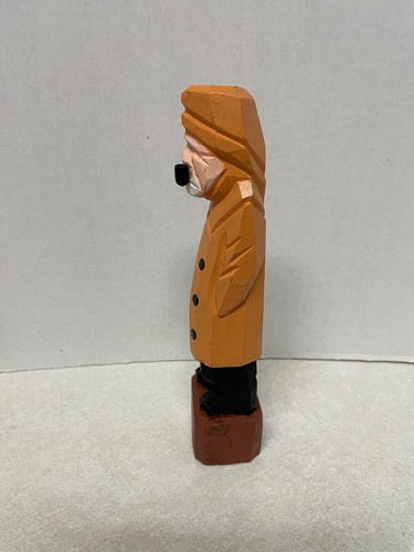 2 figuras de madera pintadas talladas a mano de arte popular náutico de colección marinero pescador - Imagen 6 de 11