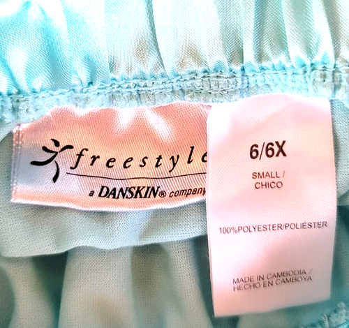 Danskin Freestyle Girls Size 6/6X Skirt Layered Ruffles Aqua Dance Tutu Pretend - Picture 6 of 9