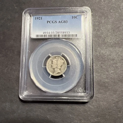 1921 PCGS AG03 Mercury Dime Key Date!