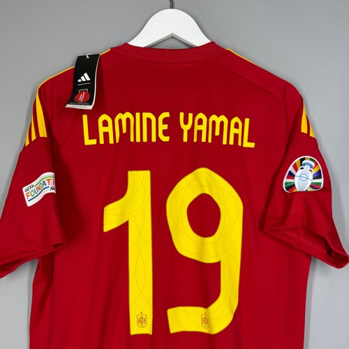 BNWT SPAIN NATIONAL TEAM HOME FOOTBALL JERSEY SHIRT 2024 2025 #19 LAMINE YAMAL - Picture 8 of 8