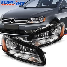 Pair For 2012-2015 VW Passat Headlight Assembly Halogen Reflector 2.0L 2.5L 3.6L