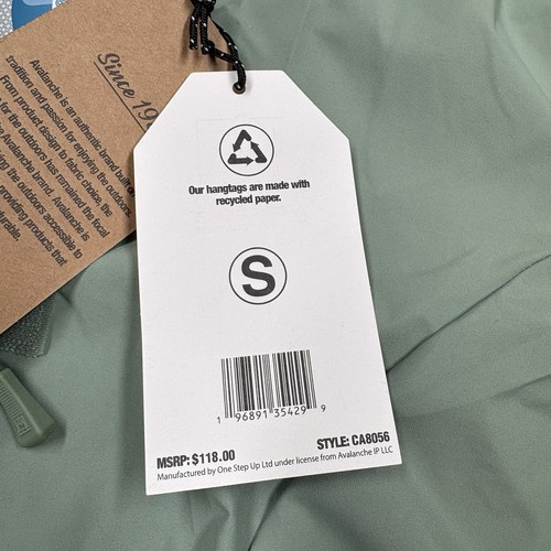 Avalanche Outdoor Supply Rain Jacket Small Green Lightweight Water Resistant NEW - Picture 7 of 10