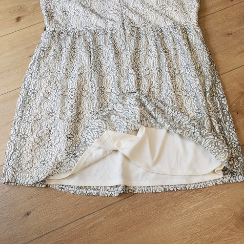 Love Crazy Womens Dress Plus Size 26 Lace Overlay Lined Zip Ivory Black (4X) New - Picture 5 of 12