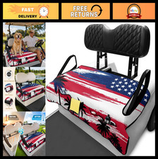 Patriotic American Flag Golf Cart Seat Cover for 2-Seater, Universal Golf Access