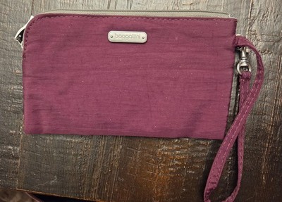 Baggallini Clutch Wallet Mulberry Wristlet with Three RFID Card Slots