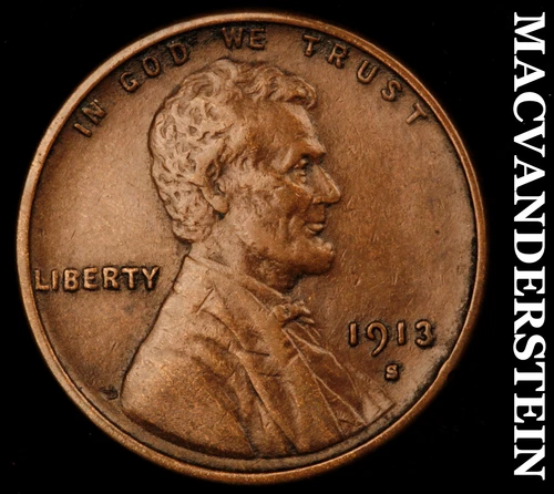 1913-S Lincoln Wheat Cent- Semi Key- Extra Fine Better Date No Reserve #J2583