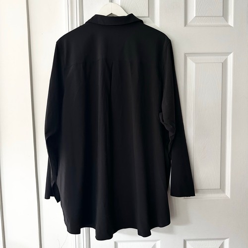 Athleta Black Plus Size Urbanite Covered Button Down High Low Boxy Shirt 3X - Picture 9 of 9