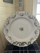 2 L. BERNARDAUD & CO LIMOGES FRANCE B&CO BER394 PINK ROSE SWAGS PLATES 8 1/2”D