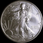 2005  AMERICAN SILVER EAGLE  1  OZ.  PURE FINE SILVER  999 BULLION COIN / EX-UNC