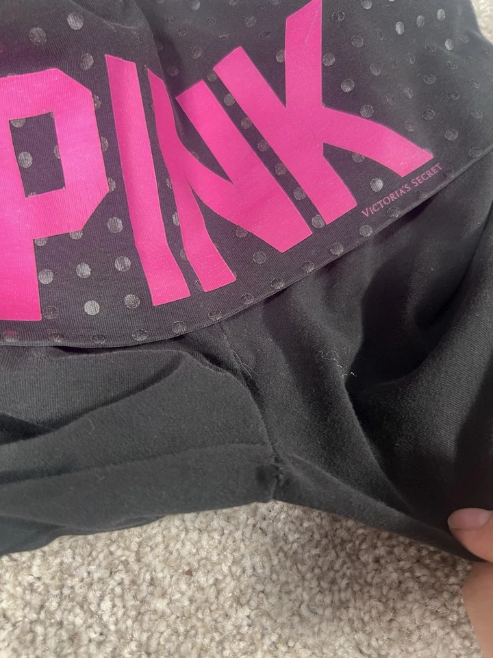 Victoria's Secret Rosa Y2K Plegable Yoga Capri Acampanado Leggings Talla Mediana 1 Defecto Foto 3 de 4