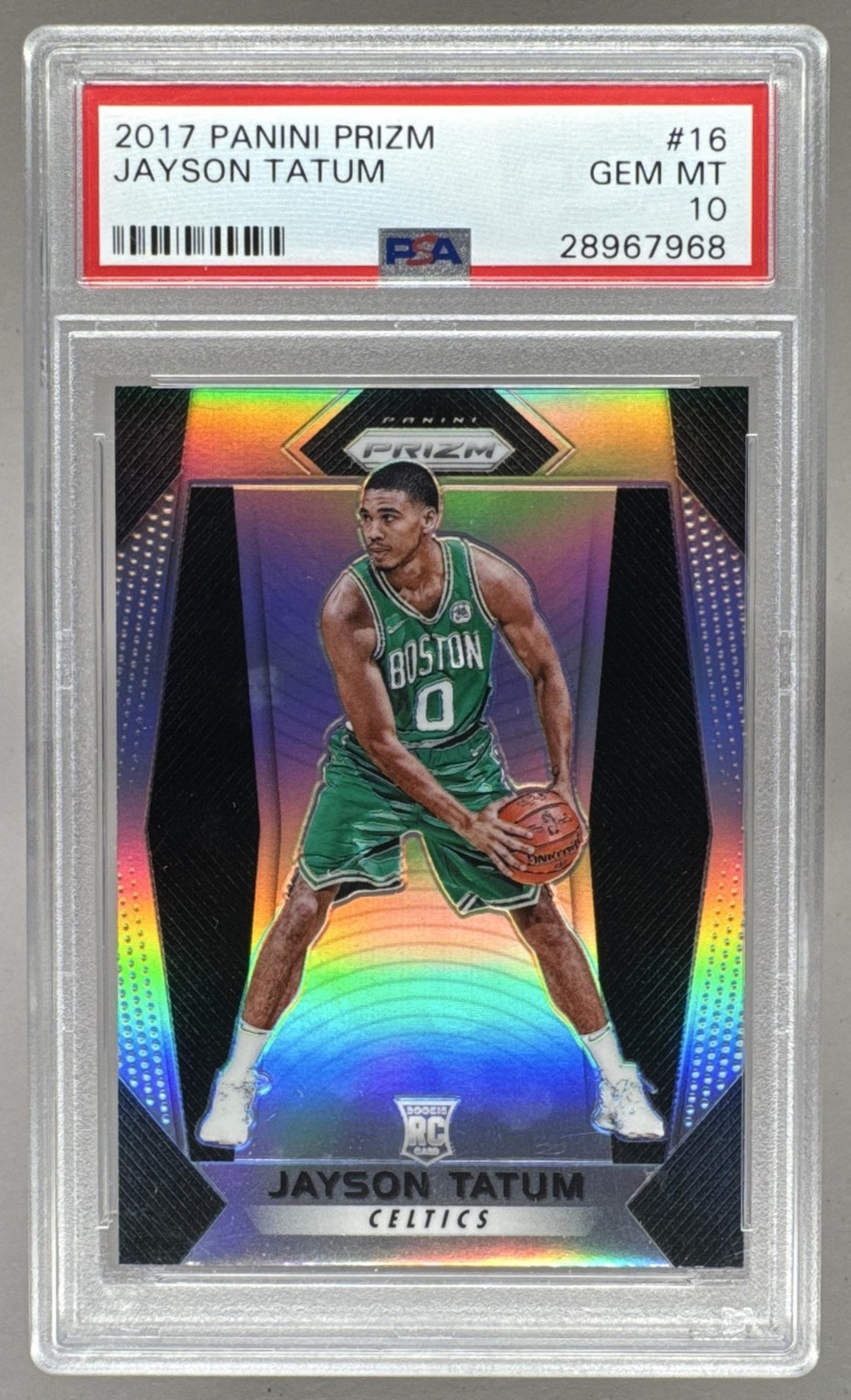 Jayson Tatum 2017 Panini Prizm #16 Silver Rookie RC PSA 10 view 1