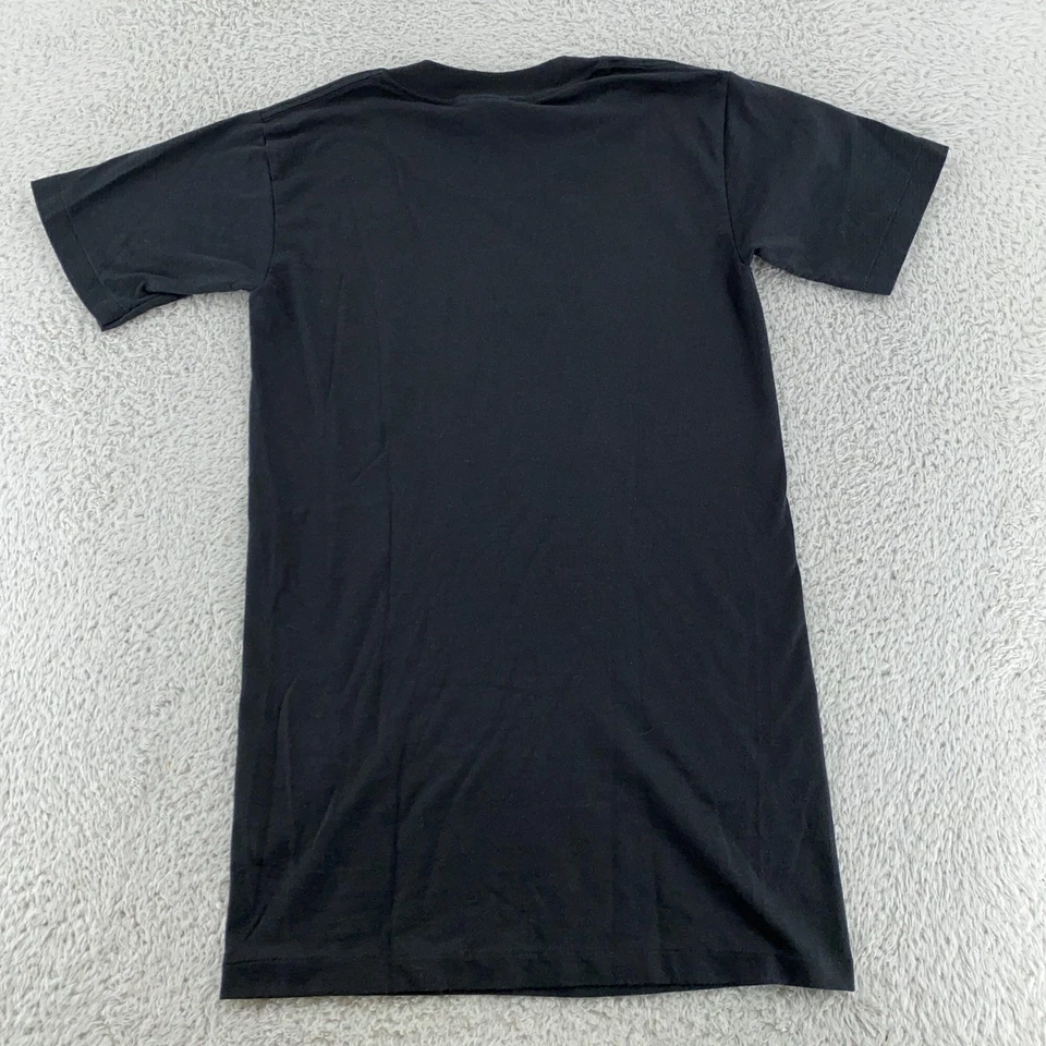 Camisa Duke XXS Vintage Negra Hecha en EE. UU. 50/50 Blanco Puntada Única Camiseta Años 80 Foto 4 de 4