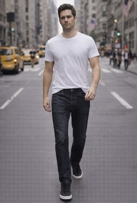 DSTLD Mens Solid Straight Leg Jeans Black 34 X 30 Stretch Cotton
