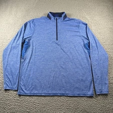 Greyson Tate Pullover Mens XL Blue Heather 1/4 Zip Long Sleeve Golf Camo Collar