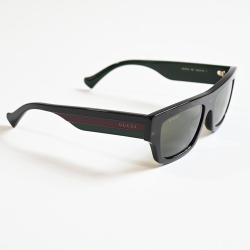 Gucci GG1301S 002 Mens Authentic Sunglasses Havana/Green, 55mm - New - Picture 3 of 9