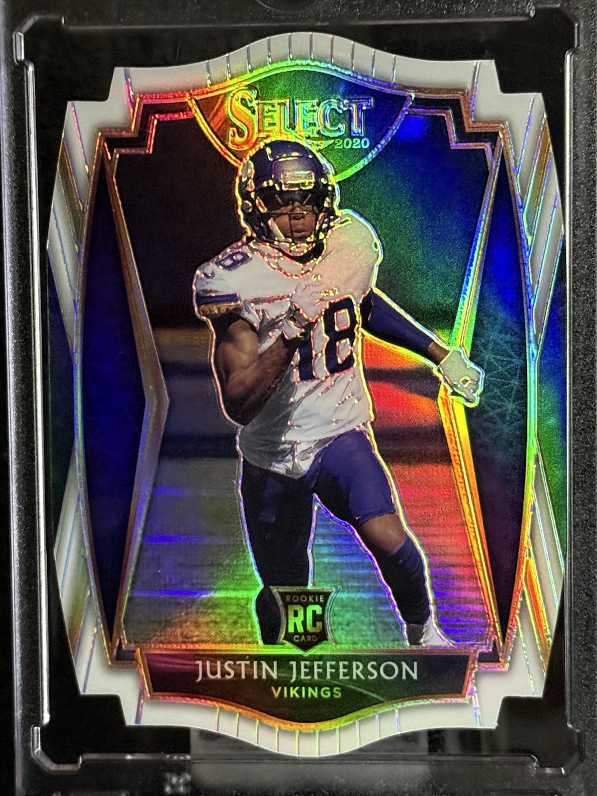 2020 PANINI SELECT #161 PREMIER LEVEL WHITE DIE-CUT PRIZM JUSTIN JEFFERSON RC/SP