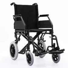 monicare Folding Transport Wheelchair 17" Wide Seat Black